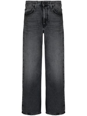 Off-White logo-patch straight-leg jeans - Black