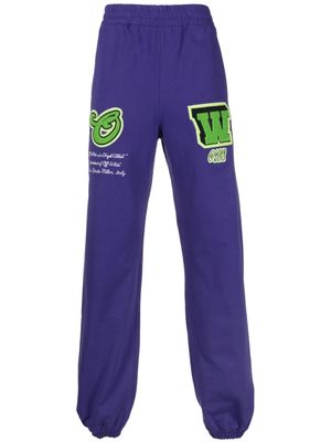 Off-White logo-patch track pants - Purple