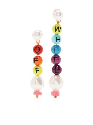 Off-White logo-print bead-chain earrings