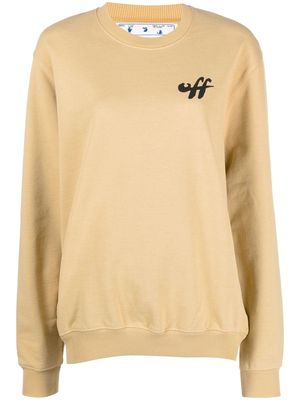 Off-White logo-print cotton sweatshirt - Neutrals