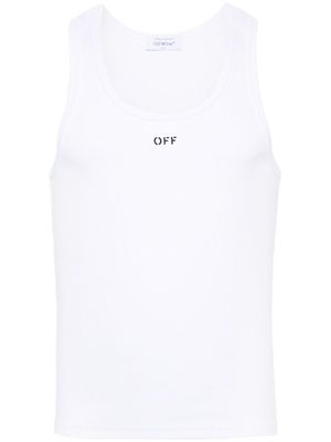 Off-White logo-print cotton tank top - 110 WHITE BLACK