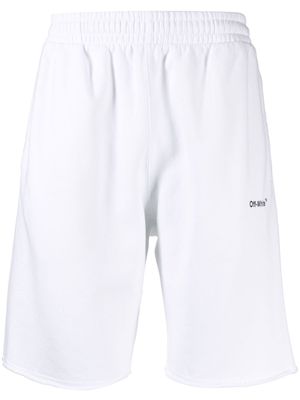 Off-White logo-print cotton track shorts