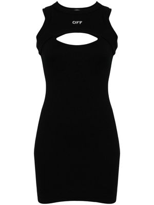 Off-White logo-print cut-out minidress - Black