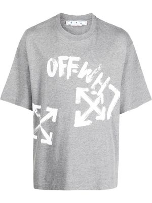 Off-White logo-print detail T-shirt - Grey