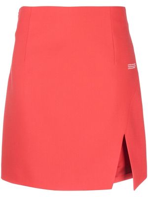 Off-White logo-print high-waisted skirt - Red