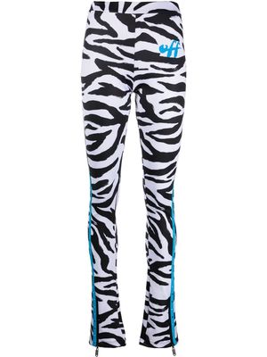 Off-White logo-print high-waisted trousers