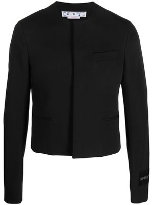 Off-White logo-print long-sleeve jacket - Black