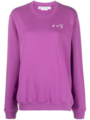 Off-White logo-print long-sleeve sweatshirt - Purple