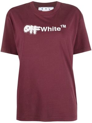 Off-White logo-print organic-cotton T-shirt - Red