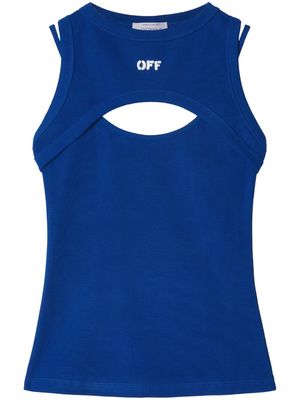 Off-White logo-print sleeveless top - Blue