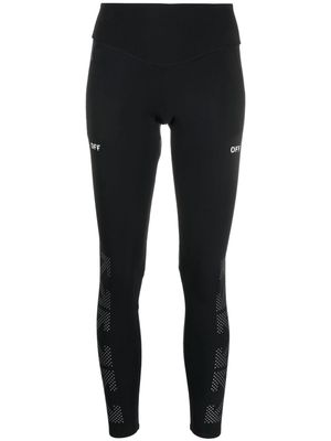 Off-White logo-print sports leggings - Black