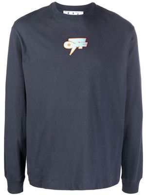 OFF-WHITE logo-print sweatshirt - Blue