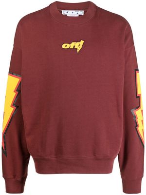 Off-White logo-print sweatshirt - Red