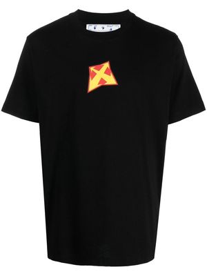 Off-White logo-print T-shirt - BLACK YELLOW
