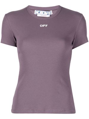 Off-White logo-print T-shirt - Purple