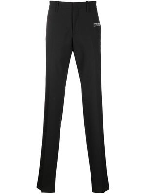 Off-White logo-print tailored trousers - BLACK WHITE