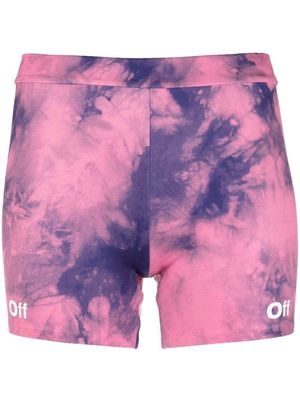 Off-White logo-print tie-dye shorts - Pink