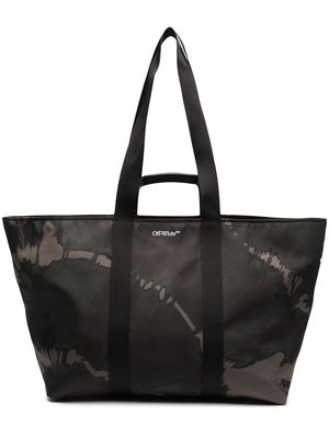 Off-White logo-print tote bag - Green