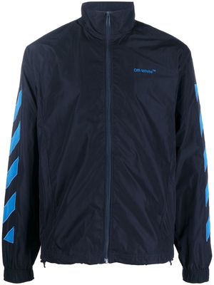 Off-White logo-print zip-fastening jacket - Blue