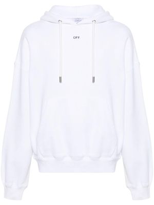 Off-White logo-stamp cotton hoodie