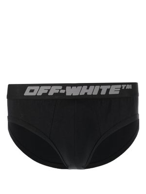 Off-White logo waistband briefs - Black