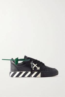 Off-White - Low Vulcanized Logo-appliquéd Rubber-trimmed Textured-leather Sneakers - Black