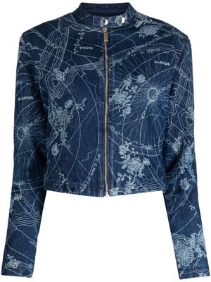 Off-White Map-print denim jacket - Blue
