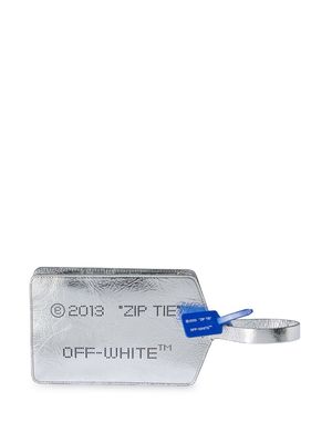 Off-White medium Zip Tie card case - Silver