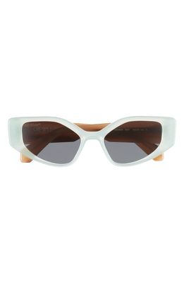 Off-White Memphis 54mm Butterfly Sunglasses in Teal Dark Grey
