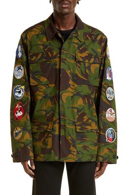 Off-White Men's Camo Patch Field Jacket in Army Green White