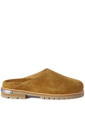 Off-White Metal Logo suede loafers - Brown