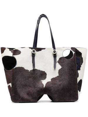 Off-White meteor cow pattern tote bag - Blue