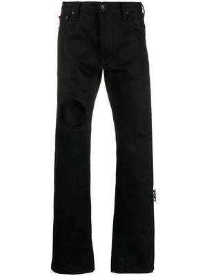 Off-White Meteor cut-out slim-fit jeans - Black