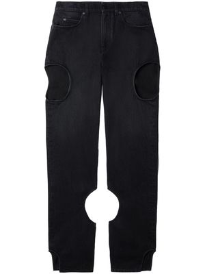 Off-White Meteor cut-out straight-leg jeans - Black
