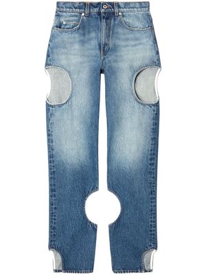 Off-White Meteor cut-out straight-leg jeans - Blue