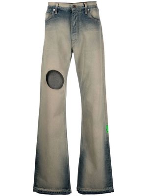 Off-White Meteor-cut out wide jeans - Blue