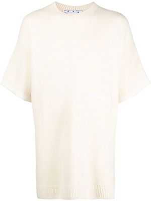 Off-White micro-boucle knitted T-shirt - Neutrals