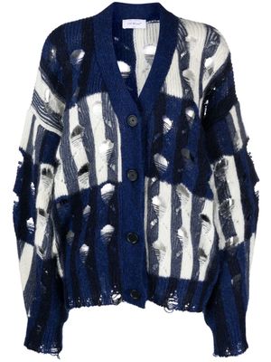 Off-White mohair-blend oversized cardigan - BLUE WHITE A