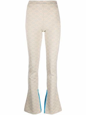 Off-White monogram ankle-slit trousers - Neutrals