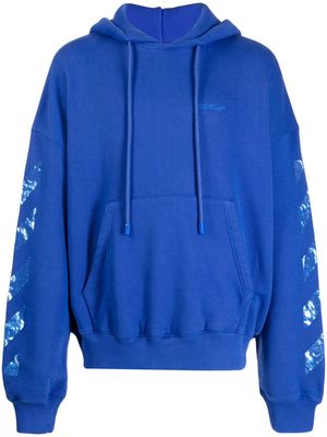 Off-White Moon Tab cotton hoodie - Blue