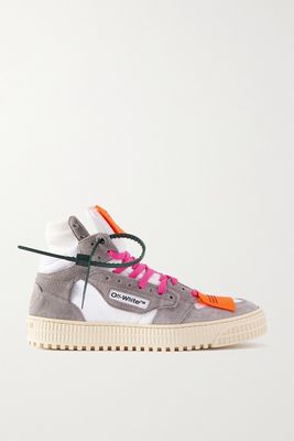 Off-White - Off-court 3.0 Suede-trimmed Canvas High-top Sneakers - Gray