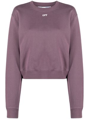 Off-White Off Stamp cropped sweatshirt - Purple