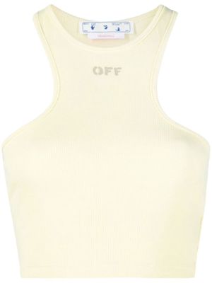Off-White Off Stamp cropped top - Yellow