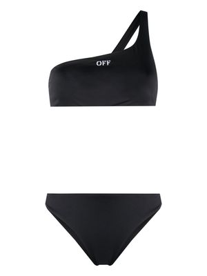 Off-White Off Stamp-embroidered bikini set - Black