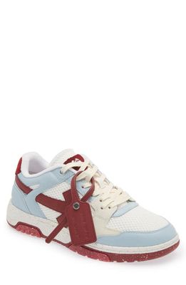 Off-White Out of Office Slim Low Top Sneaker in Light Blue Burgundy