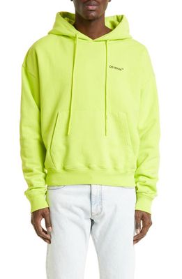 Off-White Oversize Caravaggio Arrows Graphic Hoodie in Lime/Black