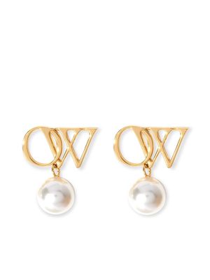 Off-White OW faux-pearl drop earrings - Gold
