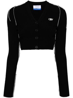 Off-White Ow logo V-neck cardigan - Black