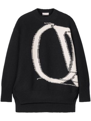 Off-White Ow Maxi logo-intarsia jumper - Black