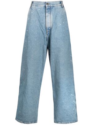 Off-White PAINT WIDE LEG TAPERED JEANS - Blue